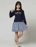 Nevada Embro Bear Midi Dress Anak Perempuan