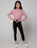 Nevada Plain Sweatshirt And Side Ribbon Leggings Set