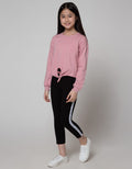Nevada Plain Sweatshirt And Side Ribbon Leggings Set