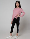 Nevada Plain Sweatshirt And Side Ribbon Leggings Set