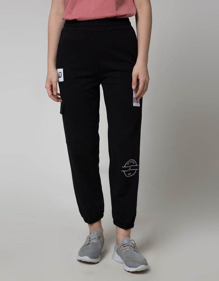 American Jeans Women Jogger Pants Black Patch