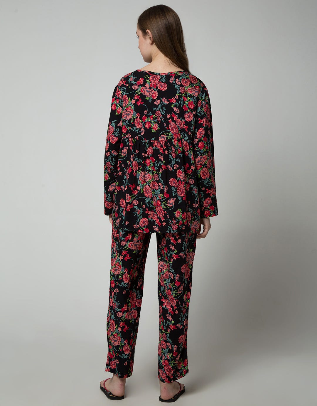 St. Yves Women Long Sleeve Pajama Pants Floral