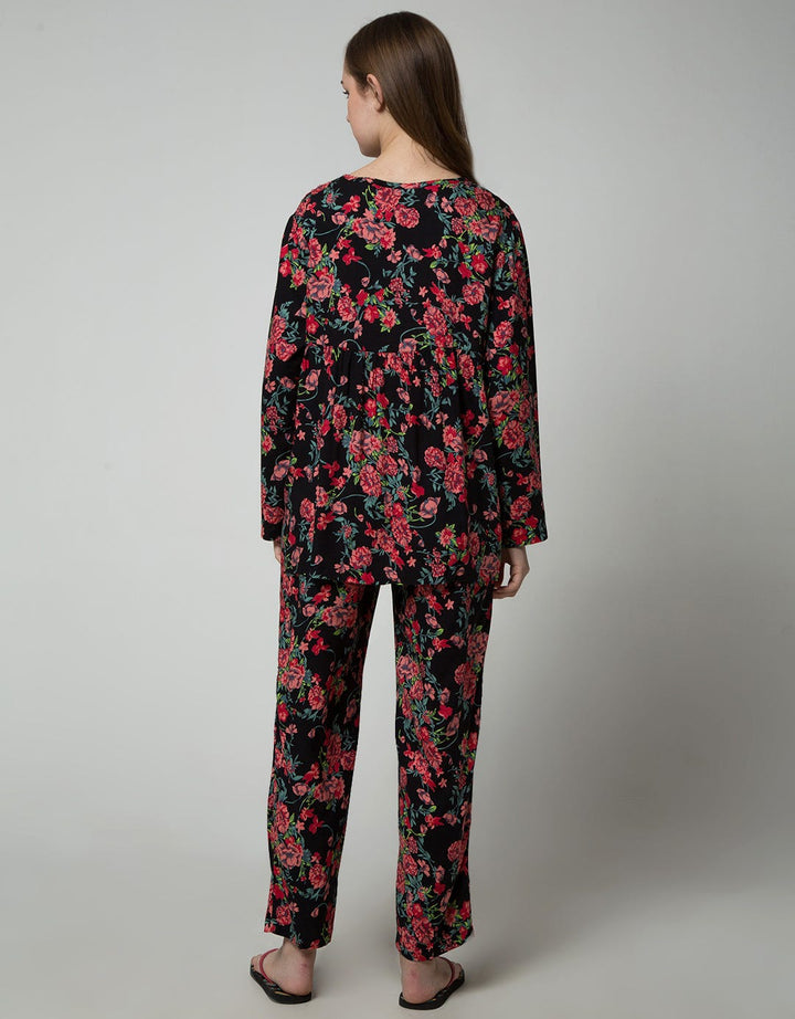St. Yves Women Long Sleeve Pajama Pants Floral