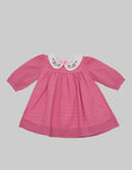 Pipiniko Short Sleeve Midi Dress Tekstur Peterpan Colar