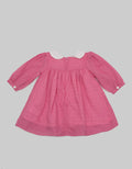 Pipiniko Short Sleeve Midi Dress Tekstur Peterpan Colar