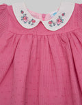 Pipiniko Short Sleeve Midi Dress Tekstur Peterpan Colar