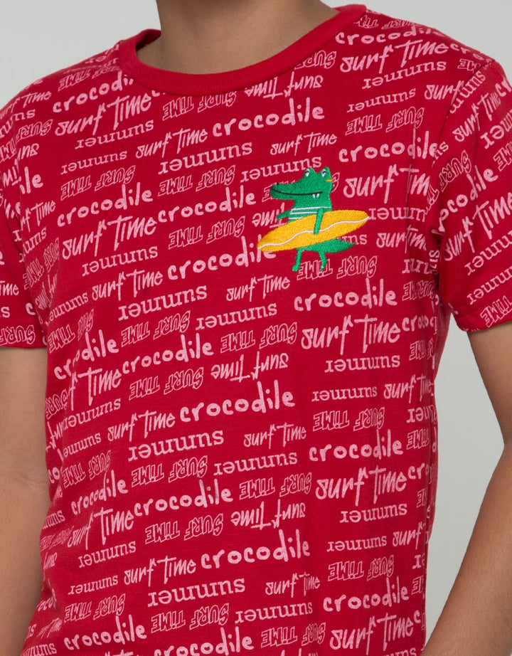 Little M Short Sleeve T-Shirt Croco Surf