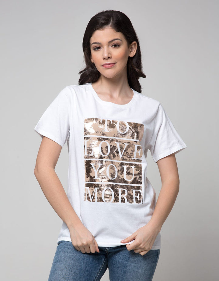 Details Short Sleeve T-Shirt Regular Tee Print With To Love You More