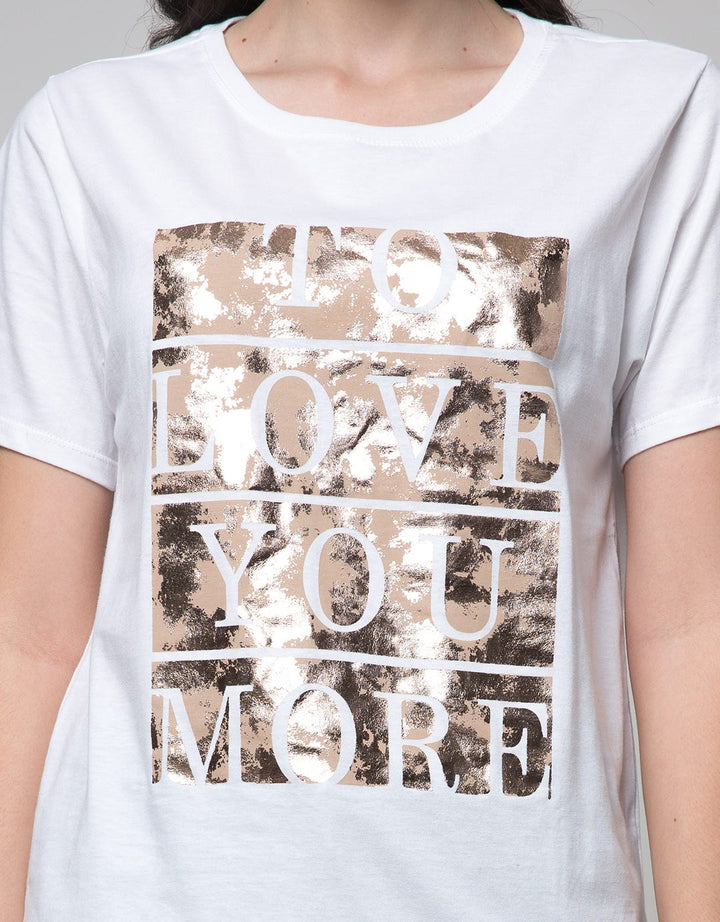 Details Short Sleeve T-Shirt Regular Tee Print With To Love You More