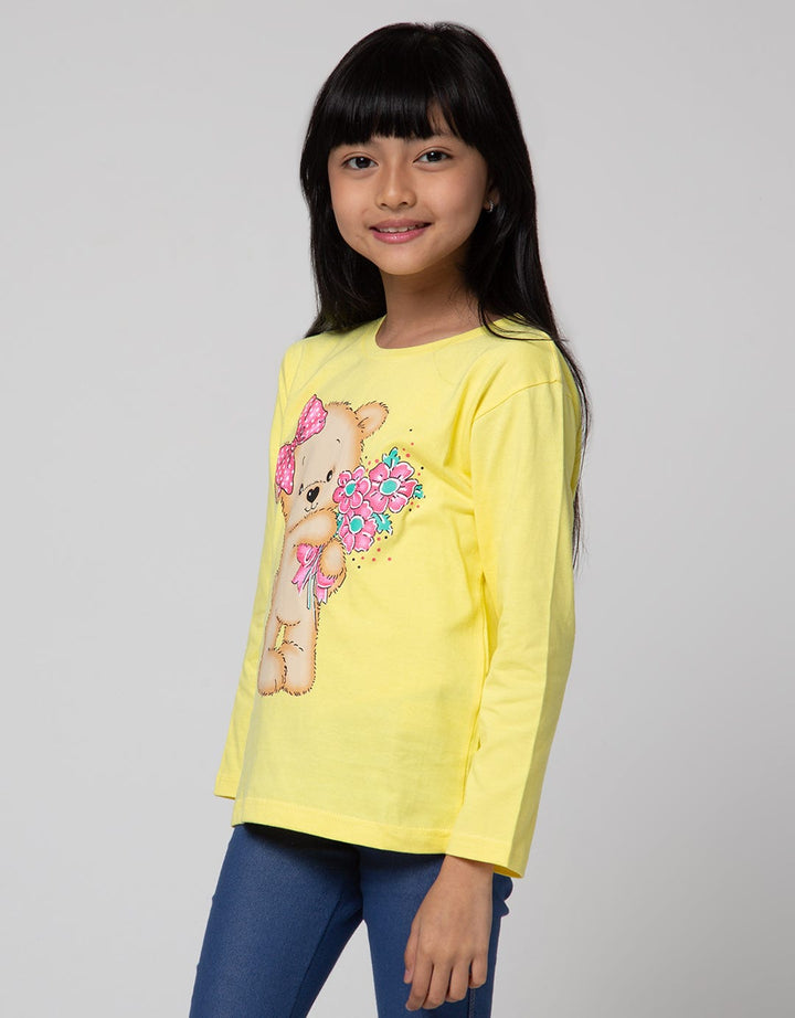 Little M Long Sleeve T-Shirt Bear Bring Flowers
