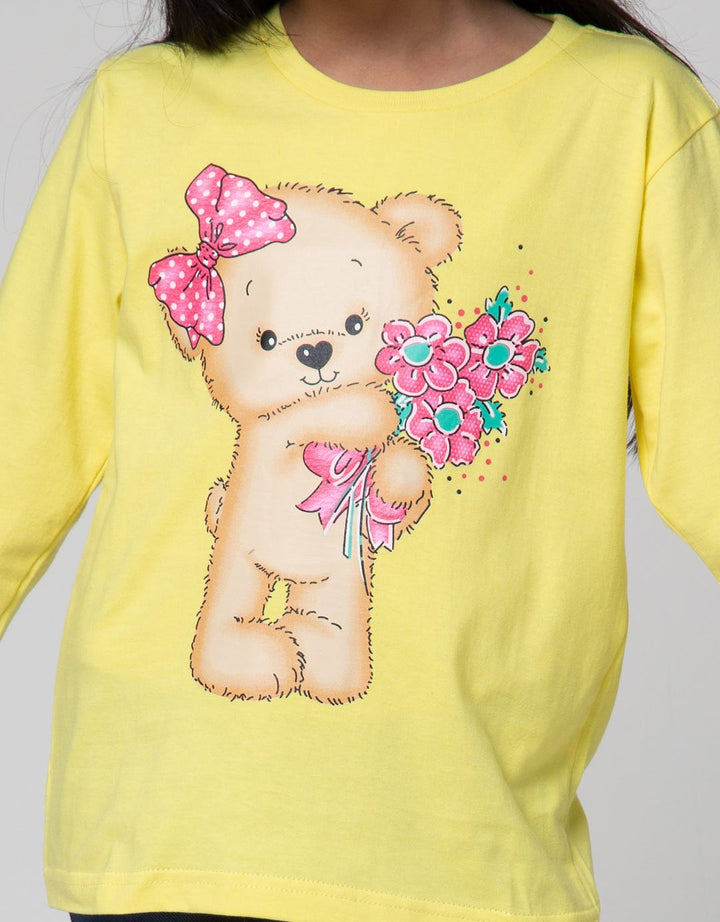 Little M Long Sleeve T-Shirt Bear Bring Flowers