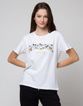 Details Short Sleeve T-Shirt Basic Printed Tee With Floral Print And