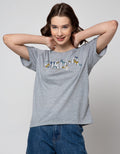 Details Short Sleeve T-Shirt Basic Printed Tee With Floral Print And