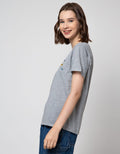 Details Short Sleeve T-Shirt Basic Printed Tee With Floral Print And