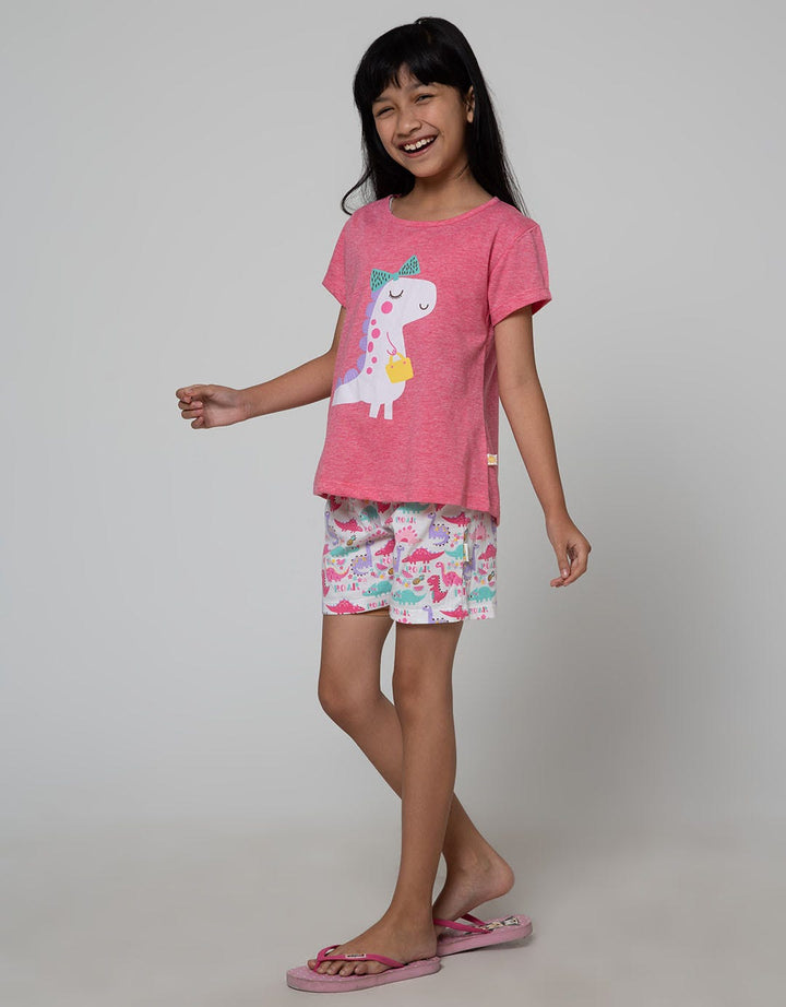 Little M Dino Two Tone Short Tee Set
