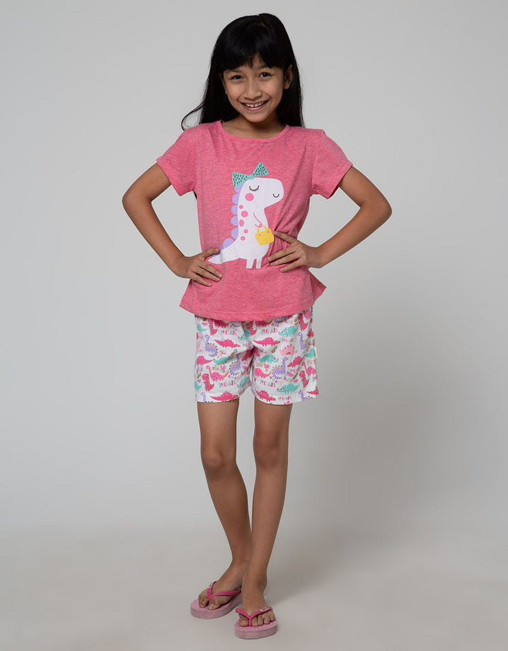 Little M Dino Two Tone Short Tee Set