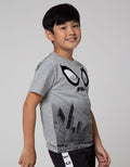 Marvel Short Sleeve T-Shirt Spiderman Eyes City Ombre