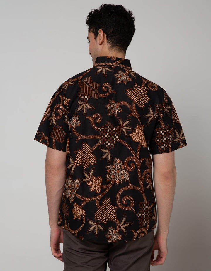 Adikusuma Batik Shirt Short Sleeve Leaf Filled
