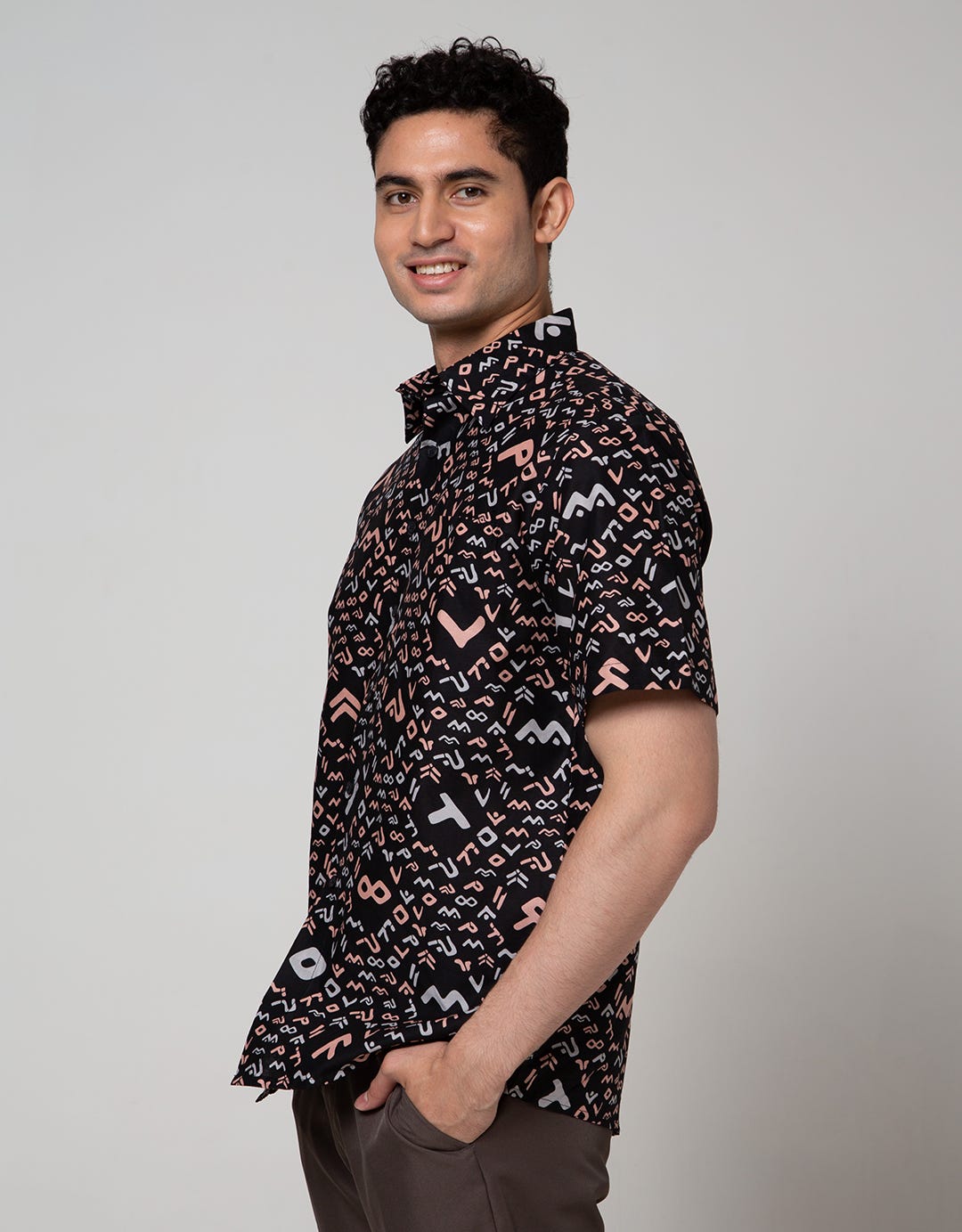 Arjuna Weda Batik Shirt with Lontara Script