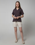 Connexion Collar Flower Print Blouse Wanita