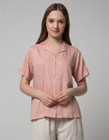 Connexion Collar Flower Print Blouse Wanita