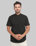 Larusso Kemeja Pria Basic Oxford Kerah Shanghai Pendek