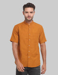 Larusso Kemeja Pria Basic Oxford Rami Kerah Shanghai Pendek