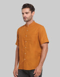 Larusso Kemeja Pria Basic Oxford Rami Kerah Shanghai Pendek