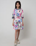 Nevada Sport Short Sleeve Midi Dress Full Print Grafitty