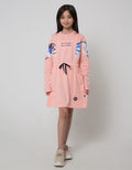 Nevada Sport Long Sleeve Midi Dress Serut Pinggang With Grafitty