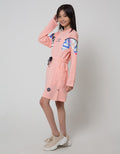 Nevada Sport Long Sleeve Midi Dress Serut Pinggang With Grafitty