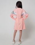 Nevada Sport Long Sleeve Midi Dress Serut Pinggang With Grafitty