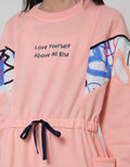 Nevada Sport Long Sleeve Midi Dress Serut Pinggang With Grafitty