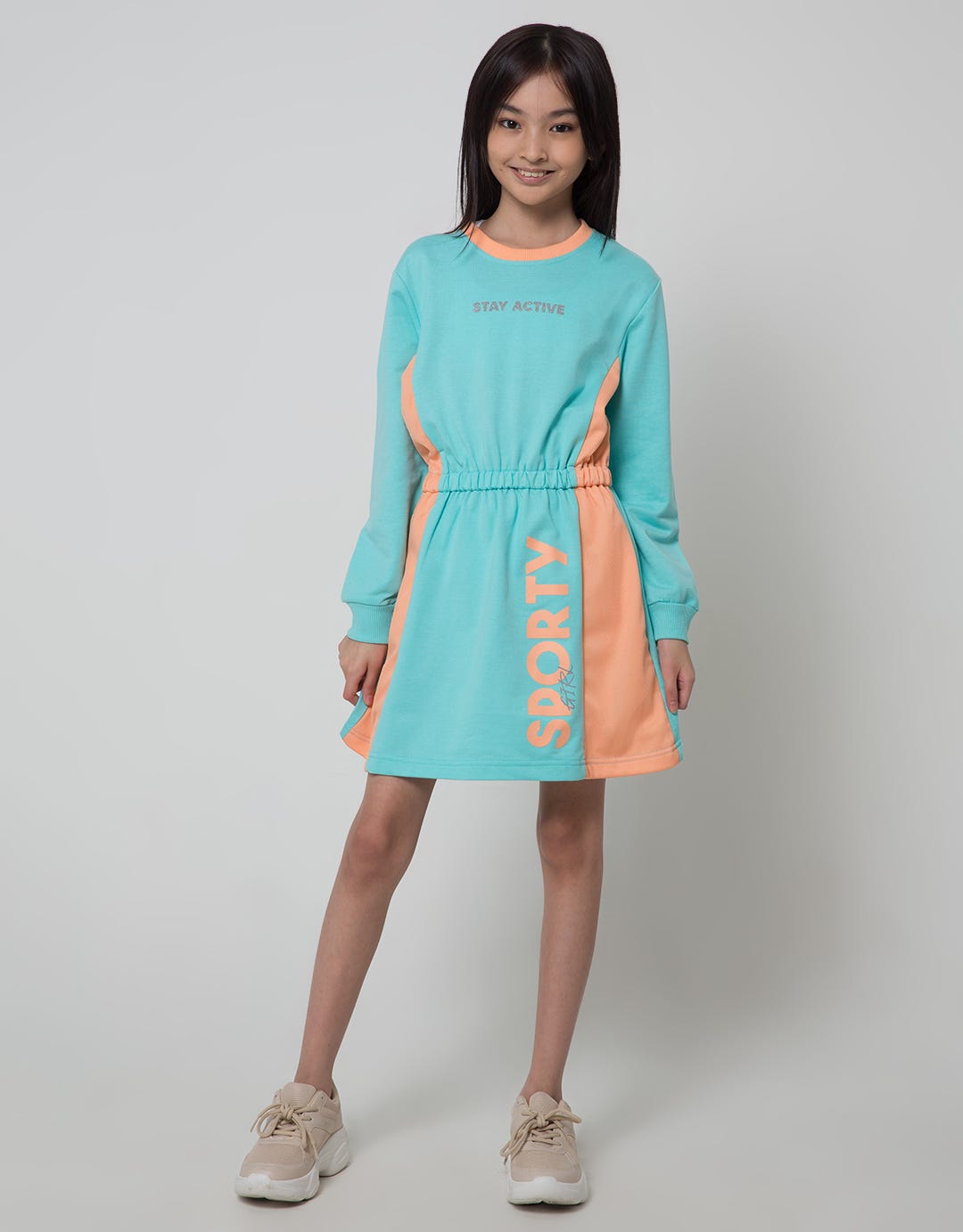 Nevada Sport Long Sleeve Midi Dress Cut N Sewn Prt Sportive