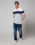 Cole Stripe England Polo Shirt Pria