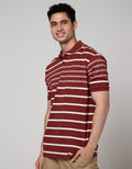 Cole Short Sleeve Polo Shirt Stripe Eng Chest Stripe