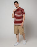 Cole Short Sleeve Polo Shirt Stripe Eng Chest Stripe