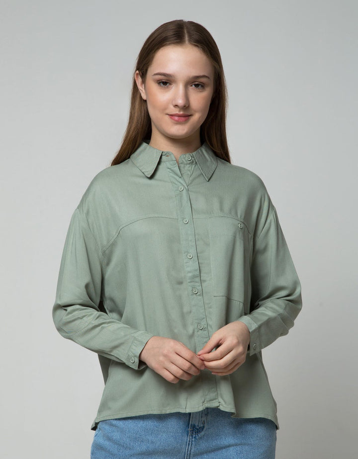 Nevada Long Sleeve Shirt Top Oversize With Pocket