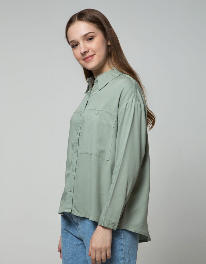 Nevada Long Sleeve Shirt Top Oversize With Pocket