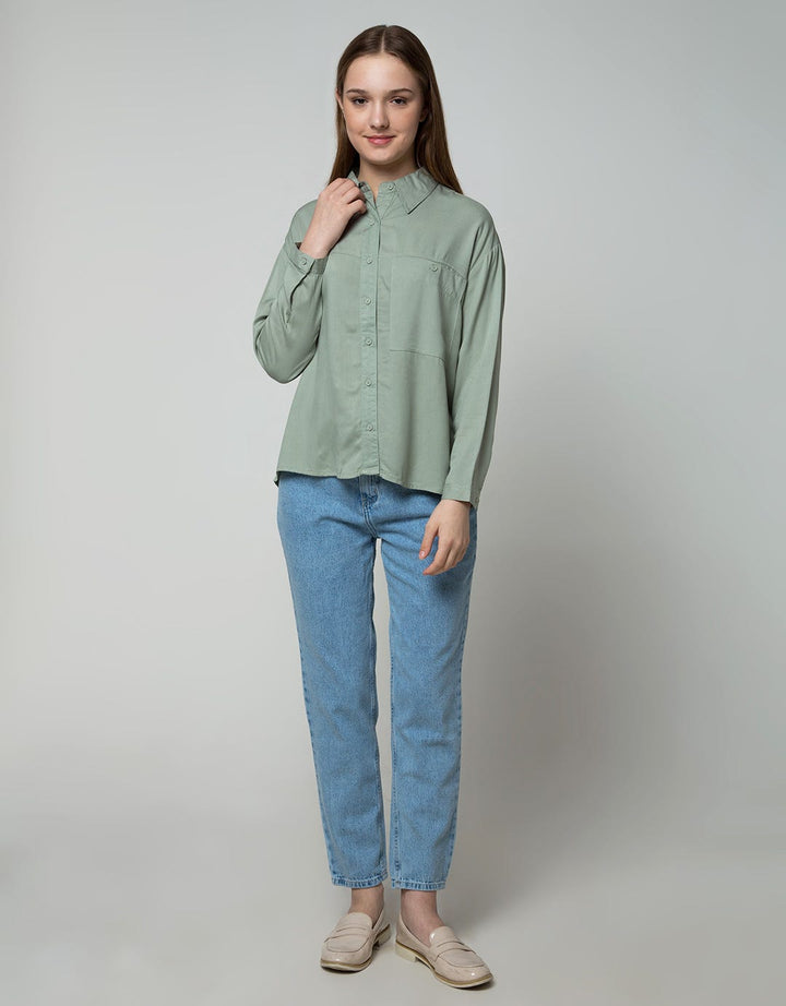 Nevada Long Sleeve Shirt Top Oversize With Pocket