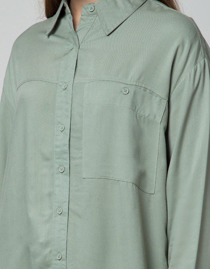 Nevada Long Sleeve Shirt Top Oversize With Pocket