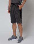 SHORT PANTS SIDE STRIPE SH22502:MISTY DARK GREY:L:TEXT:SHORT PANTS