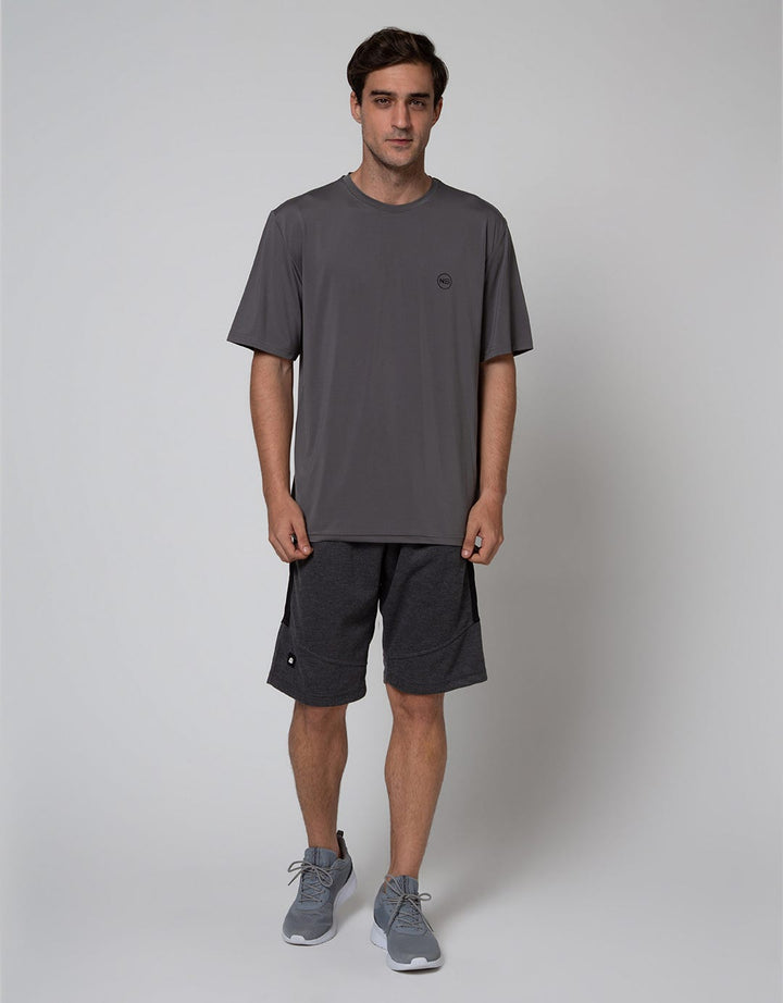 SHORT PANTS SIDE STRIPE SH22502:MISTY DARK GREY:L:TEXT:SHORT PANTS