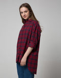 Nevada OVZ Plaid Kemeja Wanita