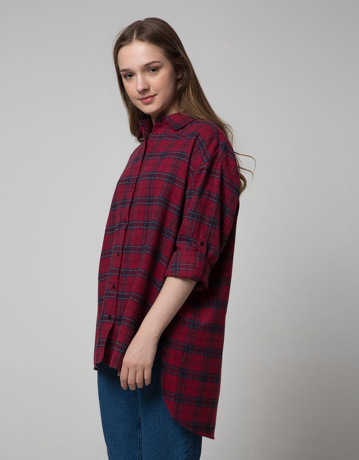 Nevada OVZ Plaid Kemeja Wanita