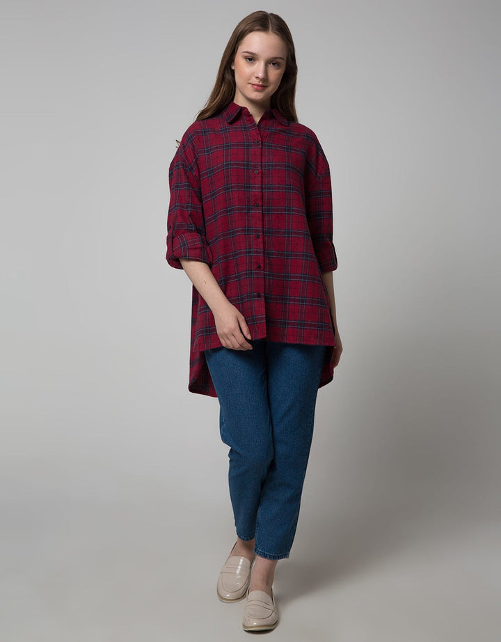 Nevada OVZ Plaid Kemeja Wanita