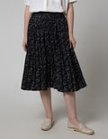Connexion Women Midi Skirt Pleat Print Abstract
