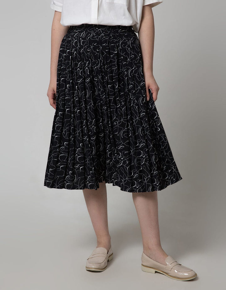 Connexion Women Midi Skirt Pleat Print Abstract