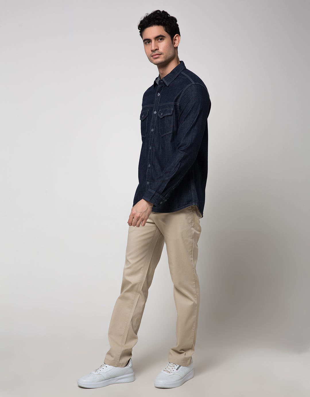 Watchout Jeans Long Sleeve Denim Look Shirt