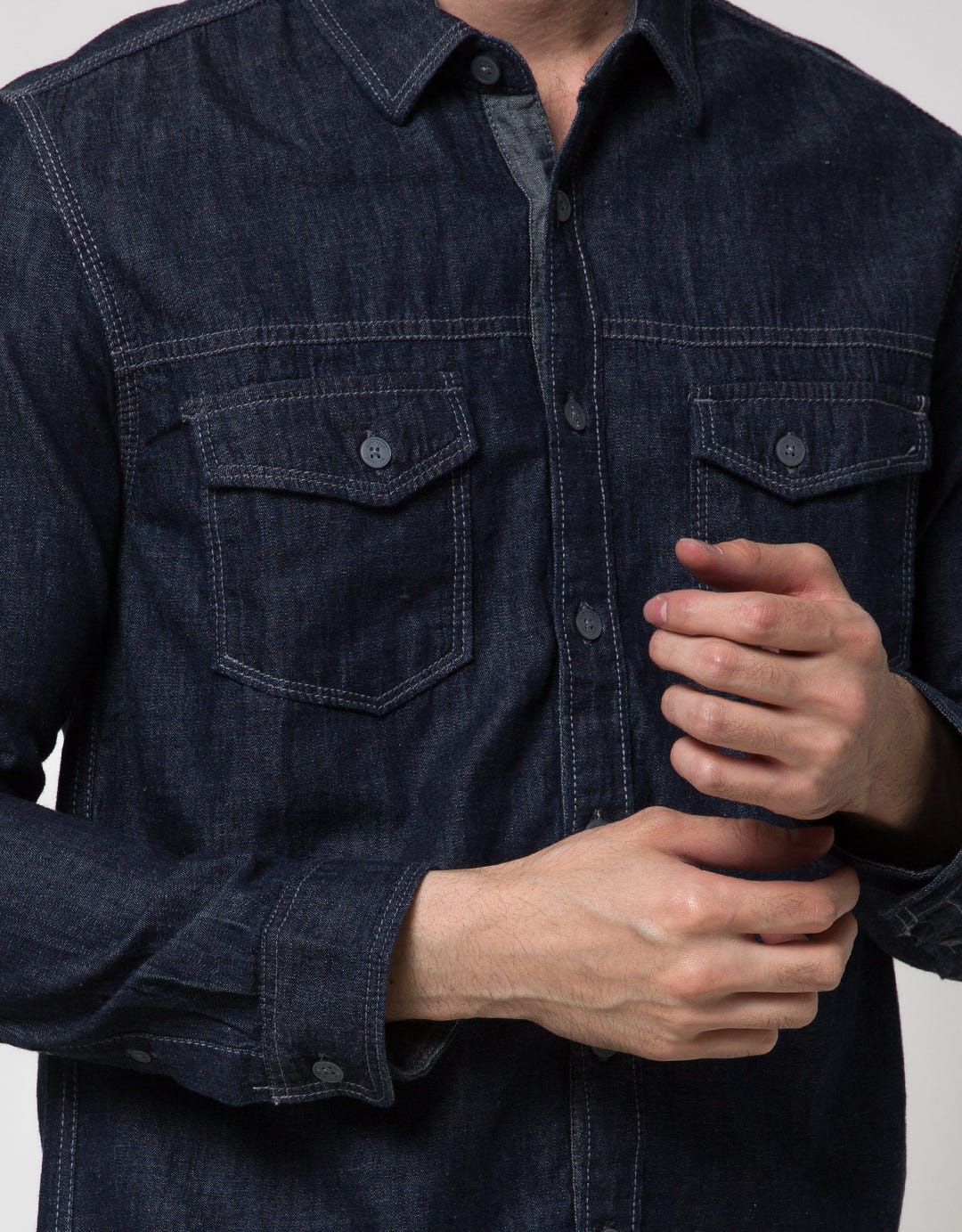 Watchout Jeans Long Sleeve Denim Look Shirt